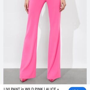Alice + Olivia Vibrant Pink Flare Pants
